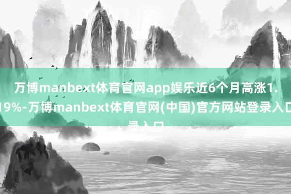 万博manbext体育官网app娱乐近6个月高涨1.19%-万博manbext体育官网(中国)官方网站登录入口
