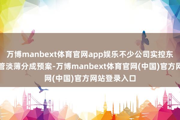 万博manbext体育官网app娱乐不少公司实控东谈主以及高管淡薄分成预案-万博manbext体育官网(中国)官方网站登录入口