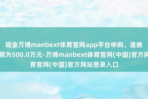 现金万博manbext体育官网app平台申购、退换转入上限金额为500.0万元-万博manbext体育官网(中国)官方网站登录入口